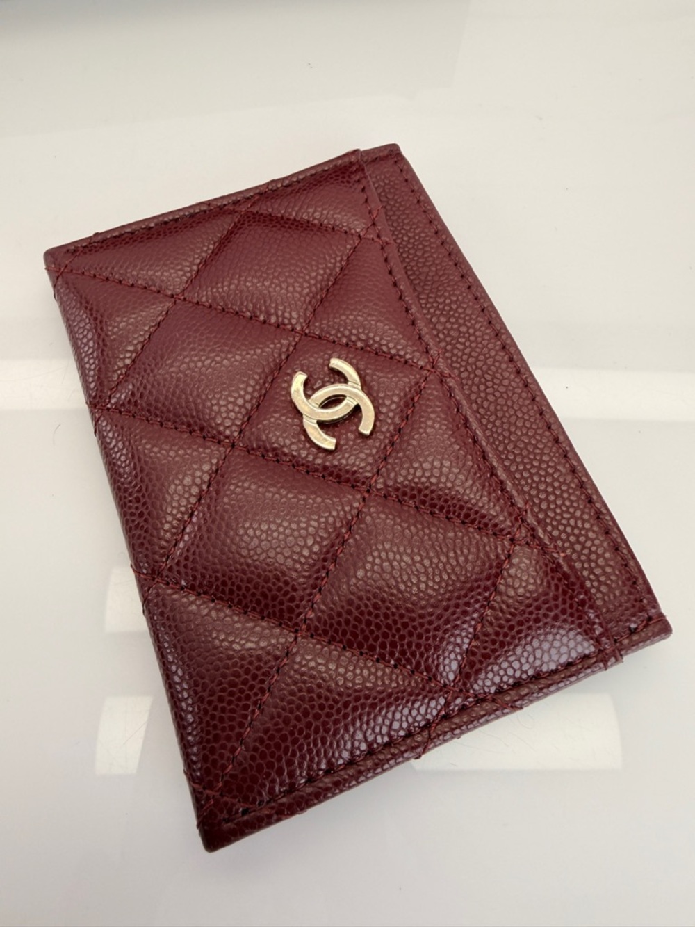 Chanel Caviar Quilted Card Holder Burgundy - Picture 4 of 11